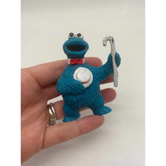 Vintage 80s Tara Toys Sesame Street Cookie Monster Cane and Hat Figurine - Picture 6 of 7
